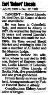 Obituary - Earl Robert Lincoln